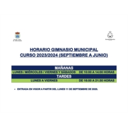 COMUNICADO GIMNASIO MUNICIPAL (HORARIO)