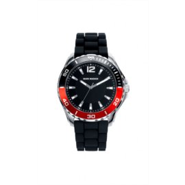 Reloj analógico Mark Maddox HC6007-55 color negro y rojo brazalete hombre