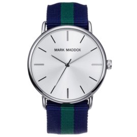 Reloj analógico Mark Maddox Hc3010-87 color azul y verde brazalete hombre