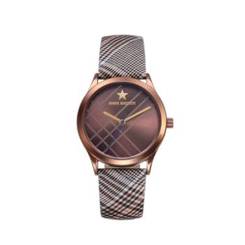 Reloj analógico Mark Maddox Mc3024-40 color marrón brazalete mujer